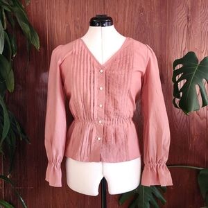 NWT Alex Mill Dried Rose Cotton & Silk Long Sleeve Top Small